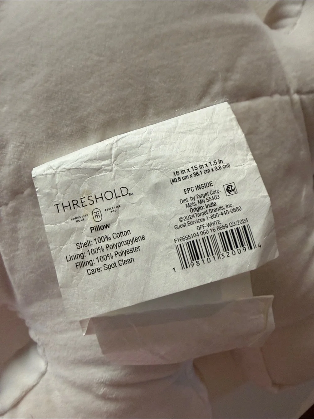 Target Cream Snowflake Holiday Throw Pillow with Gold Sequin Accents